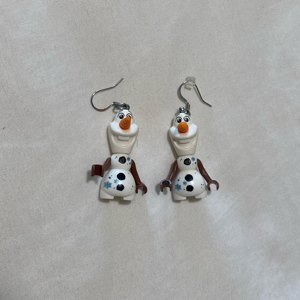 Lego Olaf earrings